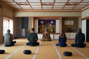 rinno-ji zazen meditation with monk